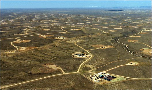 Jonah natural gas field, upper Green River valley, Wyoming, 2001.