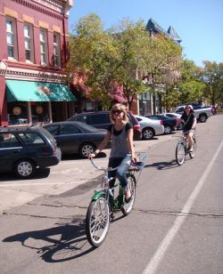 Katie and Sarah on bikes