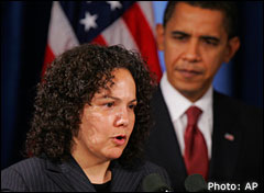 Nancy Sutley and Barack Obama. Photo: AP