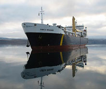 Desgagnes Transarctik's cargo vessel Camilla Desgagnes is shown in Nanisivik, near Arctic Bay, Nunavut.