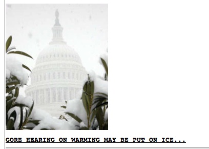 Gore hearing on warming may be put on ice...