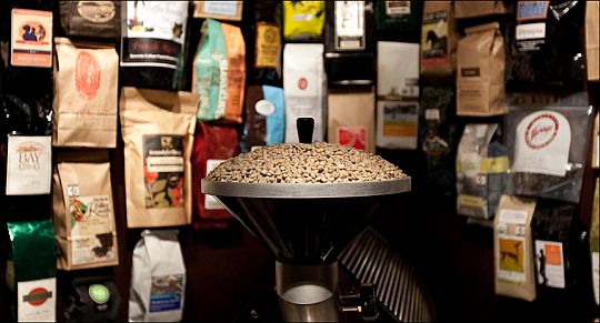 coffee bean display