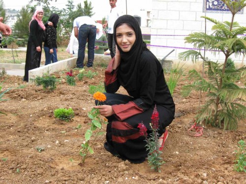 Woman in native garden