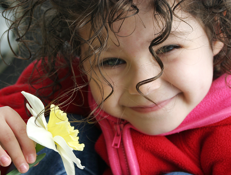 girl with flower