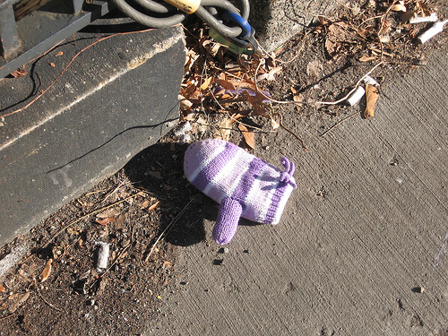 trashed mitten