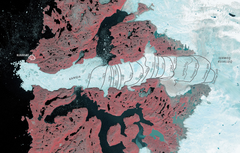 Jakobshavn Glacier in western Greenland