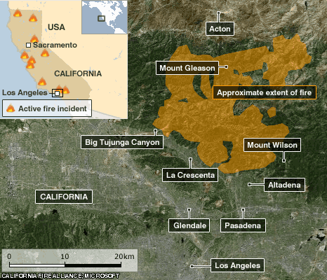 map of affected areas