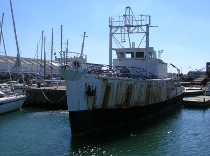 Cousteau's Calypso. 