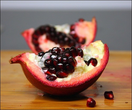 Split open pomegranate