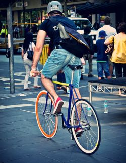 Man on a fixed gear.