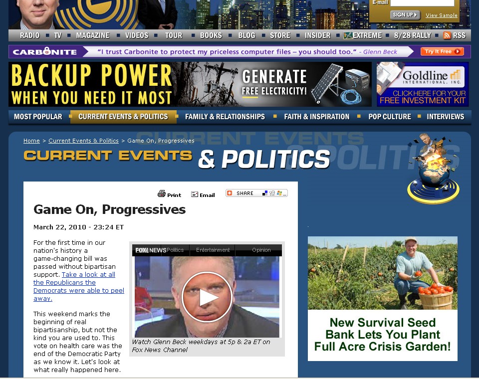 Glenn Beck website screenshot