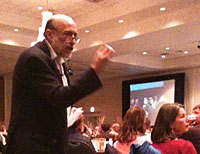 Carlo Petrini addresses farmers and cooks in Georgia