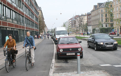 A shielded bikeway. 