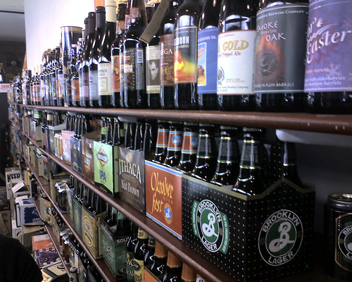 Bierkraft's bottled beer selection. 