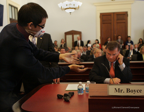 activists at coal hearing