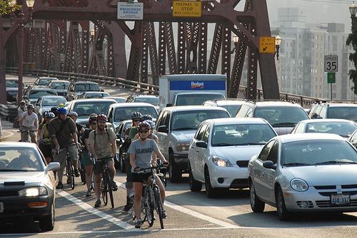 bikes in traffic