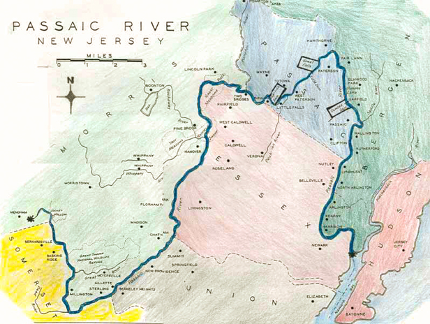 Map of the Passaic River