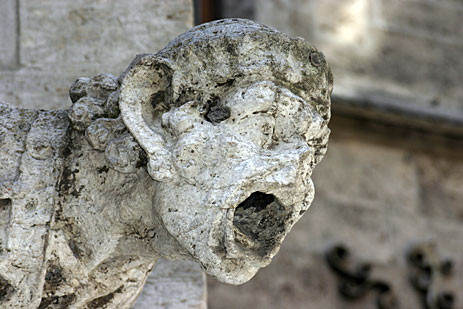 Acid rain damaged gargoyle