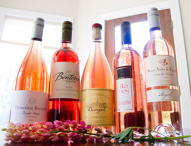 Five organic rosés