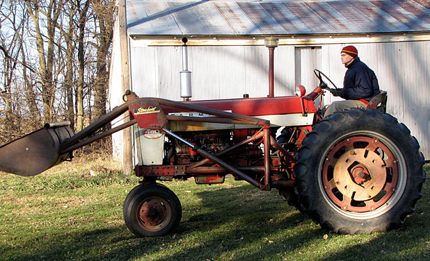 Man on tractor