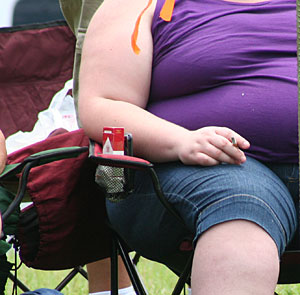 Large woman smoking