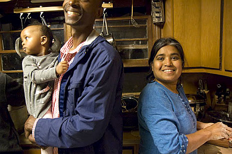 Vimala Rajendran in the kitchen