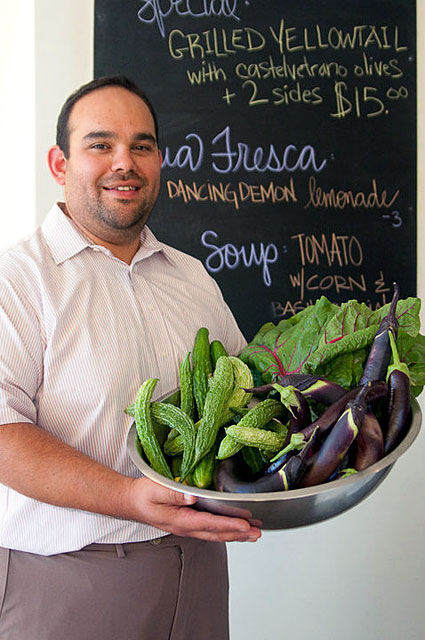 Man with vegetables