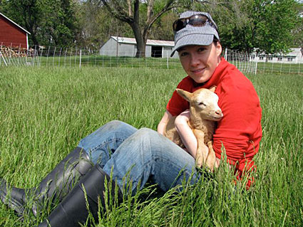 Girl with lamb