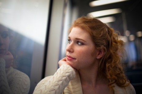 woman gazing pensively