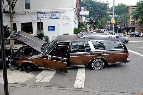 Car crashed in New York.