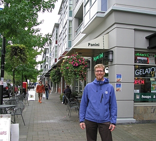 Mikkelsen on sidewalk