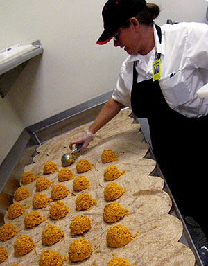 Stuffing quesadillas