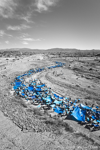 climate art, "Flash Flood" in desert