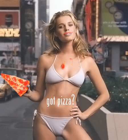 Girl with pizza