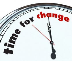 clock face that says 'time for change'