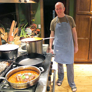 Tom Philpott in apron