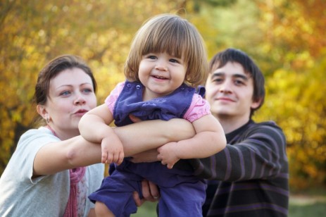 woman, man, and kid