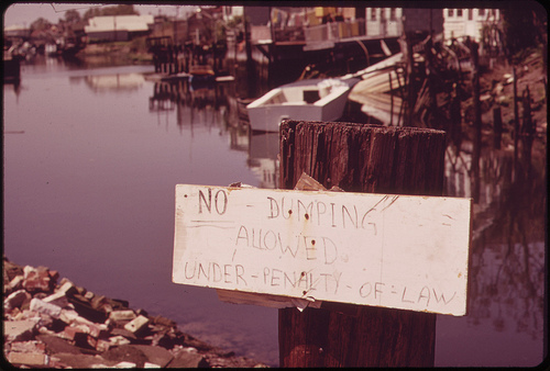 Illegal Dumping at Hunter's Point Creek, near the John F. Kennedy Airport.