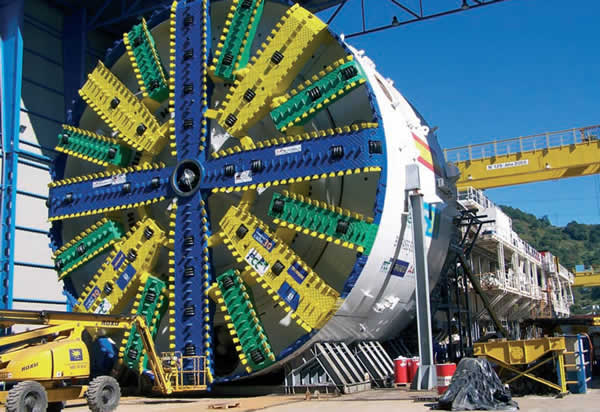 A gigantic tunnel boring machine.