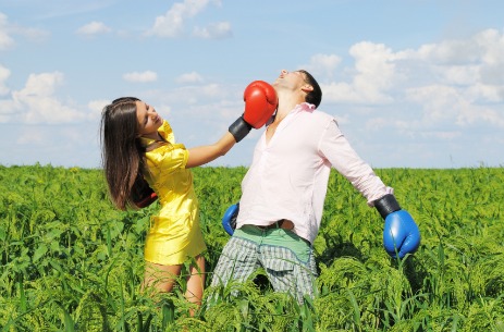 When lovers fight in fields of green