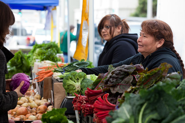 Maria Catalan at the market