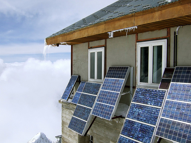 icy solar panels