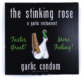 Garlic condom from The Stinking Rose