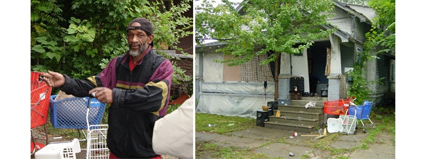 Keith and his squat on Second Avenue, 2006.