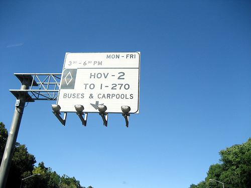 HOV lane sign