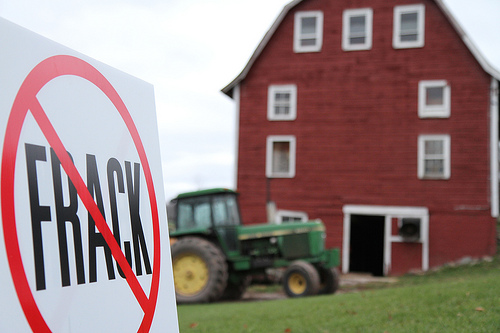 Anti-fracking sign.