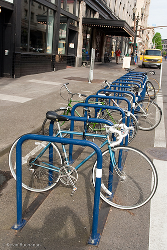 Bike corral in Portland