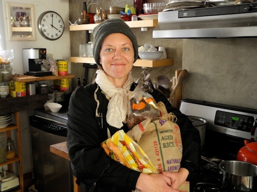 Broke-Ass Grouch in her kitchen