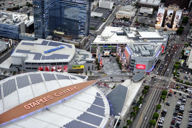 solar panels at the Staples Center