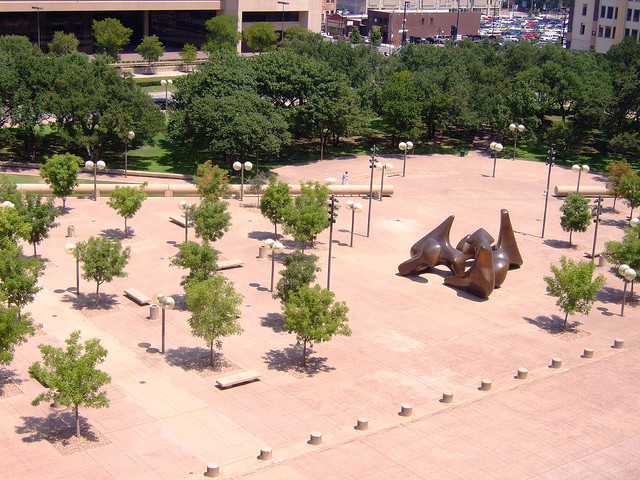 empty Dallas plaza